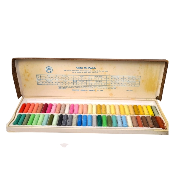 Guitar Office Vintage Guitar Oil Pastels Art Kit Mcm Japan Poshmark